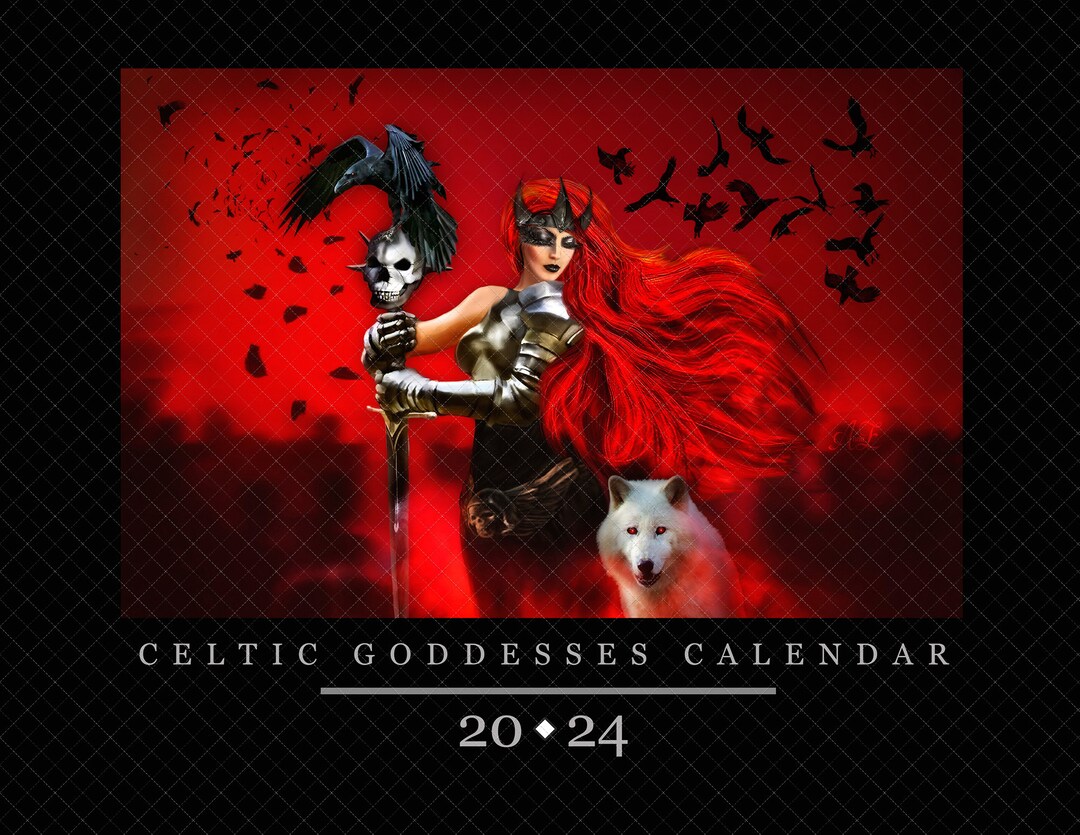 2024 Calendar 12 Months Celtic Goddesses Calendar Pagan Calendar Etsy