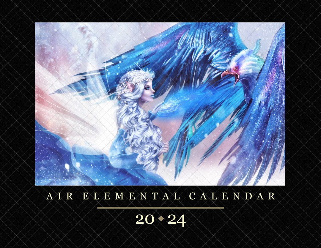 2024 Air Elemental Calendar Wind Elemental 12 Months Pagan Calendar Etsy