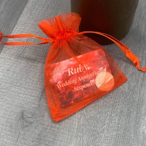 Cadeau d'anniversaire de mariage rubis 6 pence 40e rubis - pour carte de 40e anniversaire de mariage - Pièce nostalgique souvenir traditionnel de 40 ans 41