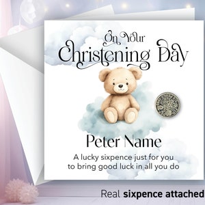 Regalo di battesimo personalizzato per bambini - Moneta da sei penny fortunata - Regalo di battesimo personalizzato - Ricordo del battesimo - Regali di benedizione 20