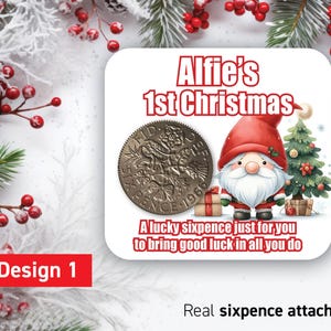 Eerste kerst baby - gepersonaliseerd 1e kerstcadeau - Lucky Sixpence-munt - kerstaandenken - klein kerstcadeau nieuwe ouders 53