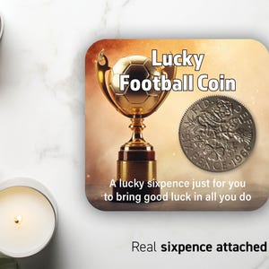 Fußball Geschenk Präsentation Nacht - Saisonende Männer Jungen Mädchen - Lucky Sixpence Münze - Fußballmannschaft - Fußball Trophy Münzgeschenk 55