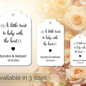 Wedding Favour Tags, Fan Favour Tags, Wedding Gift Tags, Wedding Favours, A Little Treat To Help With The Heat Tags, HOT Wedding Favours 172