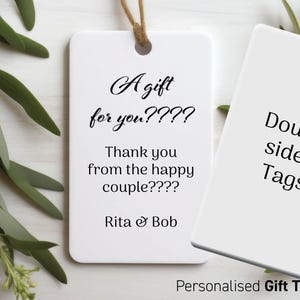 DOUBLE SIDE Benutzerdefinierte personalisierte Geschenkanhänger, Swing-Tag-Hängeumbau fügen Sie Ihr Bild oder Text für alle Hochzeitsgeschenkanforderungen hinzu