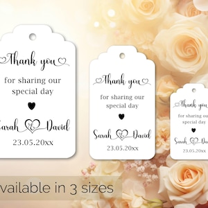 Wedding Favour Tags, Thank You Favour Tags, Wedding Gift Tags, Wedding Favours, Thank You For Sharing Our Special Day Wedding Tags 175