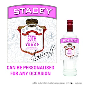 Digital download Personalised vodka label sticker Print at home fun Perfect Birthday Wedding mothers day  21st 18th 30th 40th 046