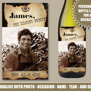 Foto di addio personalizzata, etichetta per bottiglia di vino, gin e vodka, regalo di addio, traditore, ispirato alla rivolta, mi dispiace vederti andare 210