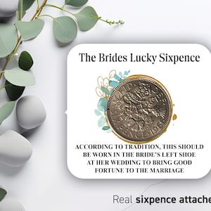 Idea de regalo para novias: Moneda de seis peniques de la suerte. Regalo para zapatos de novia. Idea de regalo para el día de la boda. Regalo de recuerdo de boda para novias. Moneda de la suerte. Recuerdo 46.