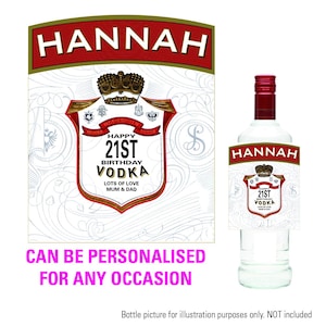 Digital download Personalised vodka label sticker Print at home fun Perfect Birthday Wedding Christening  21st 18th 30th 40th 046