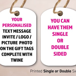 Étiquettes-cadeaux photo/logo personnalisées personnalisées, emballages d'entreprise et cadeaux Étiquettes suspendues avec logo, image, cadeau d'affaires 122