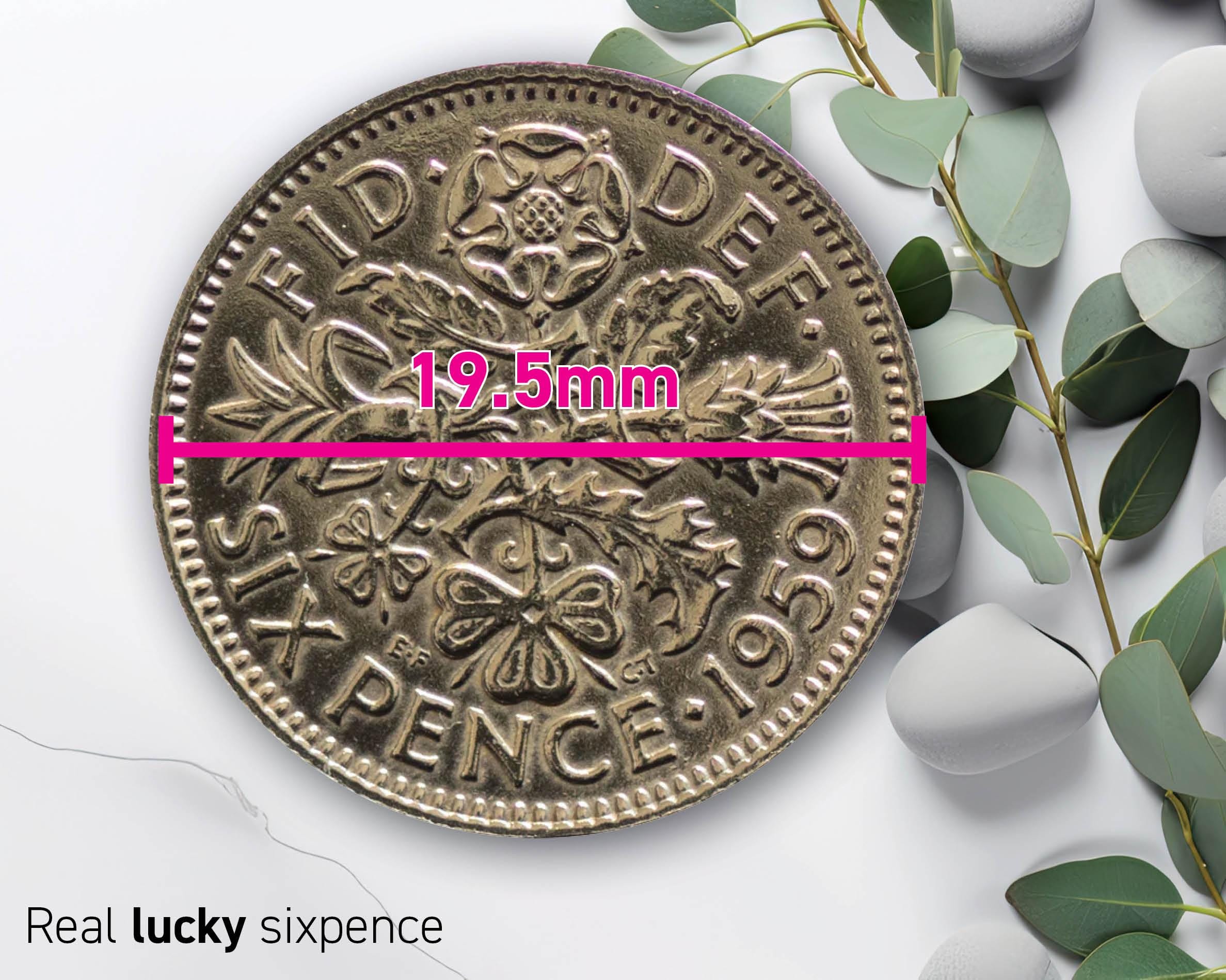 幸運の6ペンスコイン記念品結婚式の記念品誕生日の贈り物1947-1967年の