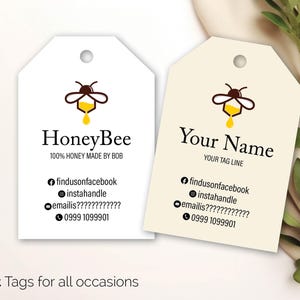 Logo d'abeille personnalisée Étiquettes-cadeaux personnalisées pour entreprise