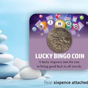 Bingo Spieler Geschenke - Lucky Sixpence Münze - Bingo Geschenke - Neuheit Geschenk für Gran Nan Mutter Freundin - Bingo Glücksbringer Geburtstag 13