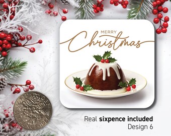 Christmas Pudding Lucky Sixpence Dessert Gift Cake Coin Merry