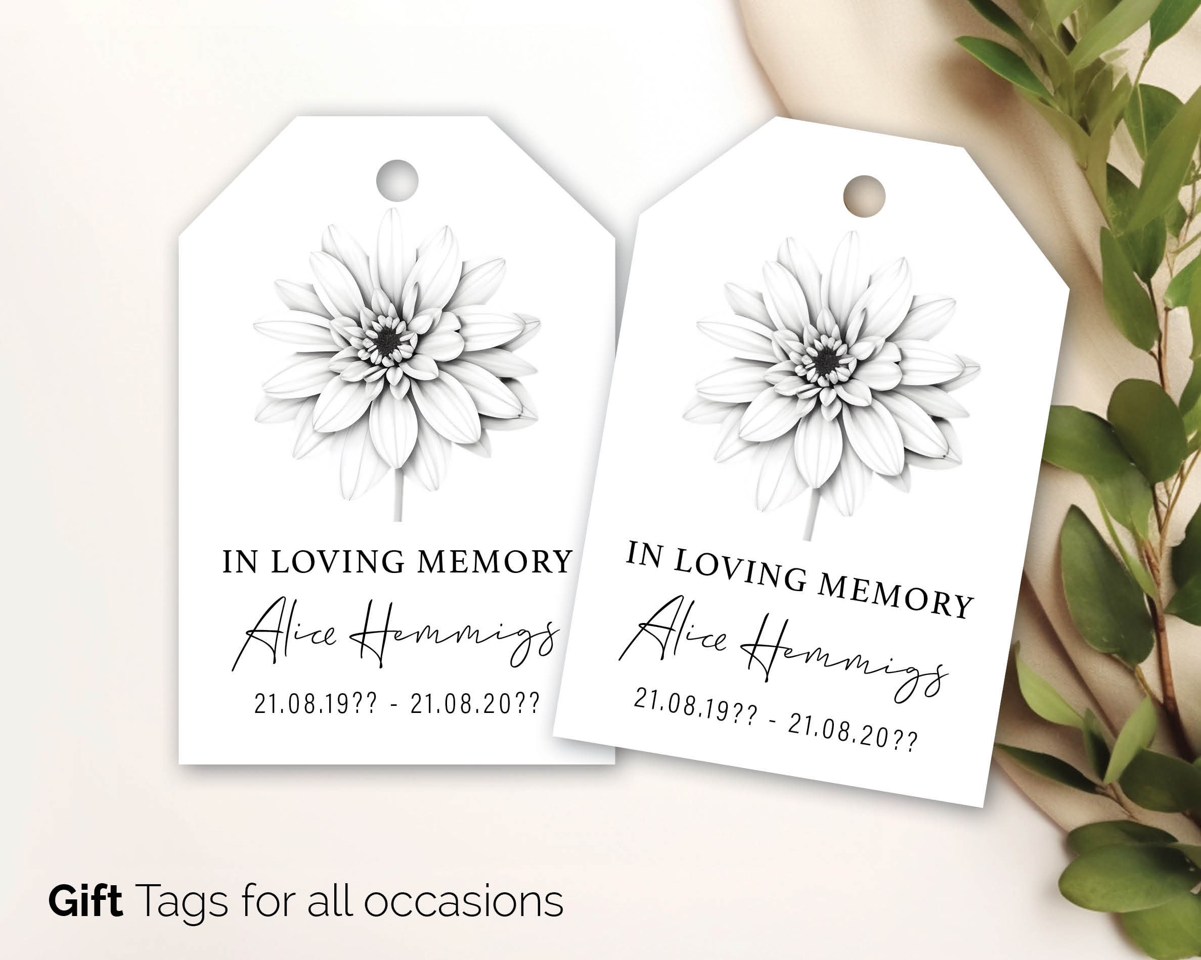 In Memory Small Tags Personalised Gift Tag Memorial Candle Favour Tag, in Loving Memory ...