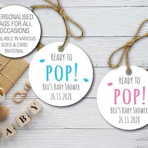 Etichette personalizzate per bomboniere per baby shower, pronte da appendere, etichetta circolare di ringraziamento, etichette per altalene per vestitini da neonato, etichette regalo per bottiglie di vino, bambino e bambina 56