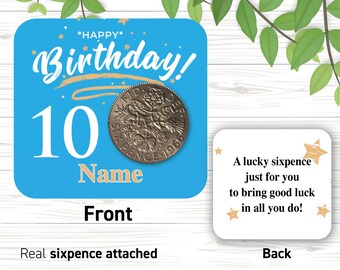 Personalised 50th Golden Wedding Anniversary Lucky Sixpence Coin Token