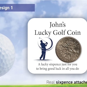 Personalisiertes Geschenk für Golf Lucky Sixpence Münze Golf Geschenk 60. Geburtstagsgeschenk für Mann Bruder Papa Frau Neuheit Geschenk Sohn Weihnachten 43