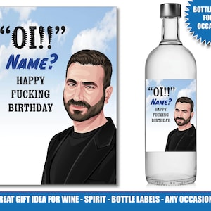 Etichetta per bottiglia di compleanno personalizzata Kent, divertente e maleducata, etichetta per bottiglia di buon compleanno per vino, vodka, rum, gin 200