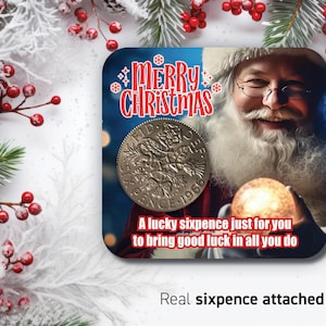 Weihnachtsgeschenk Geschenk Lucky Sixpence Münze Merry Christmas Andenken, Mädchen & Jungen, Weihnachtsstrumpffüller Heiligabend Geschenk Wichtel 33