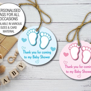 Gepersonaliseerde gunstlabels babyshower, circulair etiket, geslacht onthullende glans/getextureerde kaart champagnefles cadeaulabels babyjongen, meisje 61