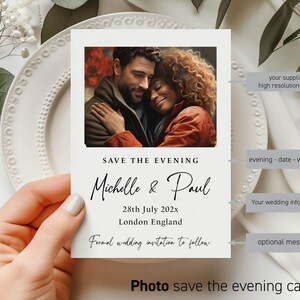 Cartes "Retenez cette date" personnalisées avec photo ou carte de voeux "Retenez cette date" pour la soirée ou le week-end, invitation le jour du mariage 96