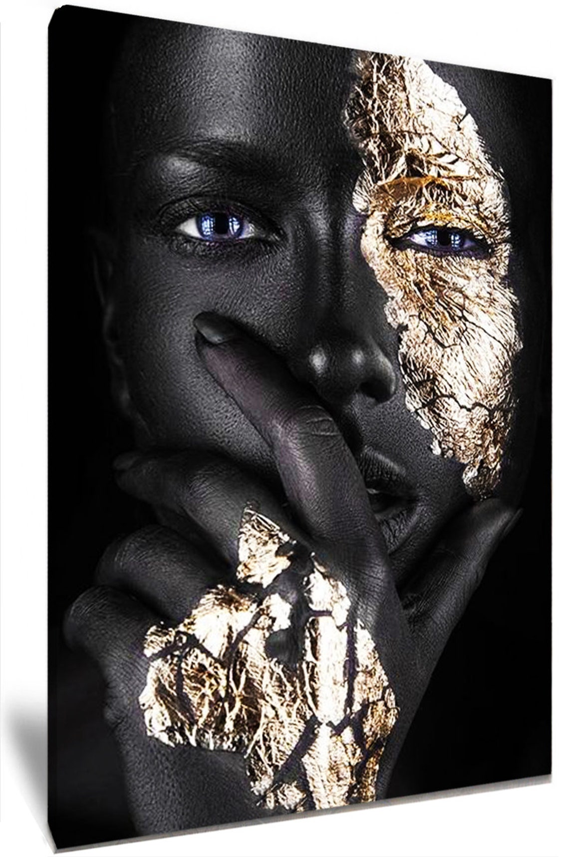 Black and Gold African Art BLM HD Framed Canvas Wall Art Etsy UK