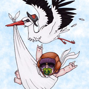 Special Delivery Stork New Baby Congratulations A5 Card