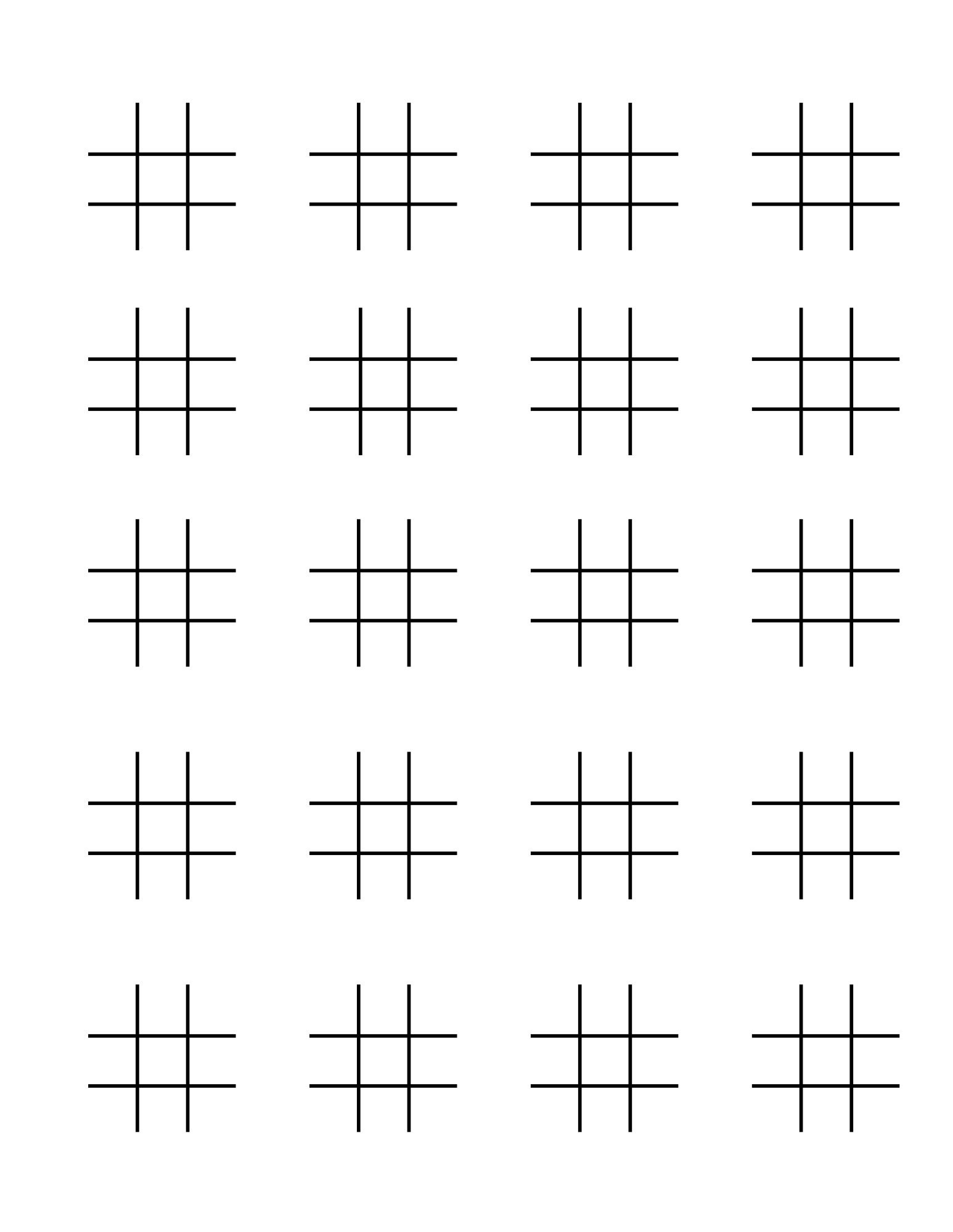 Tic Tac Toe Game Sheet - Digital Print - 8X10