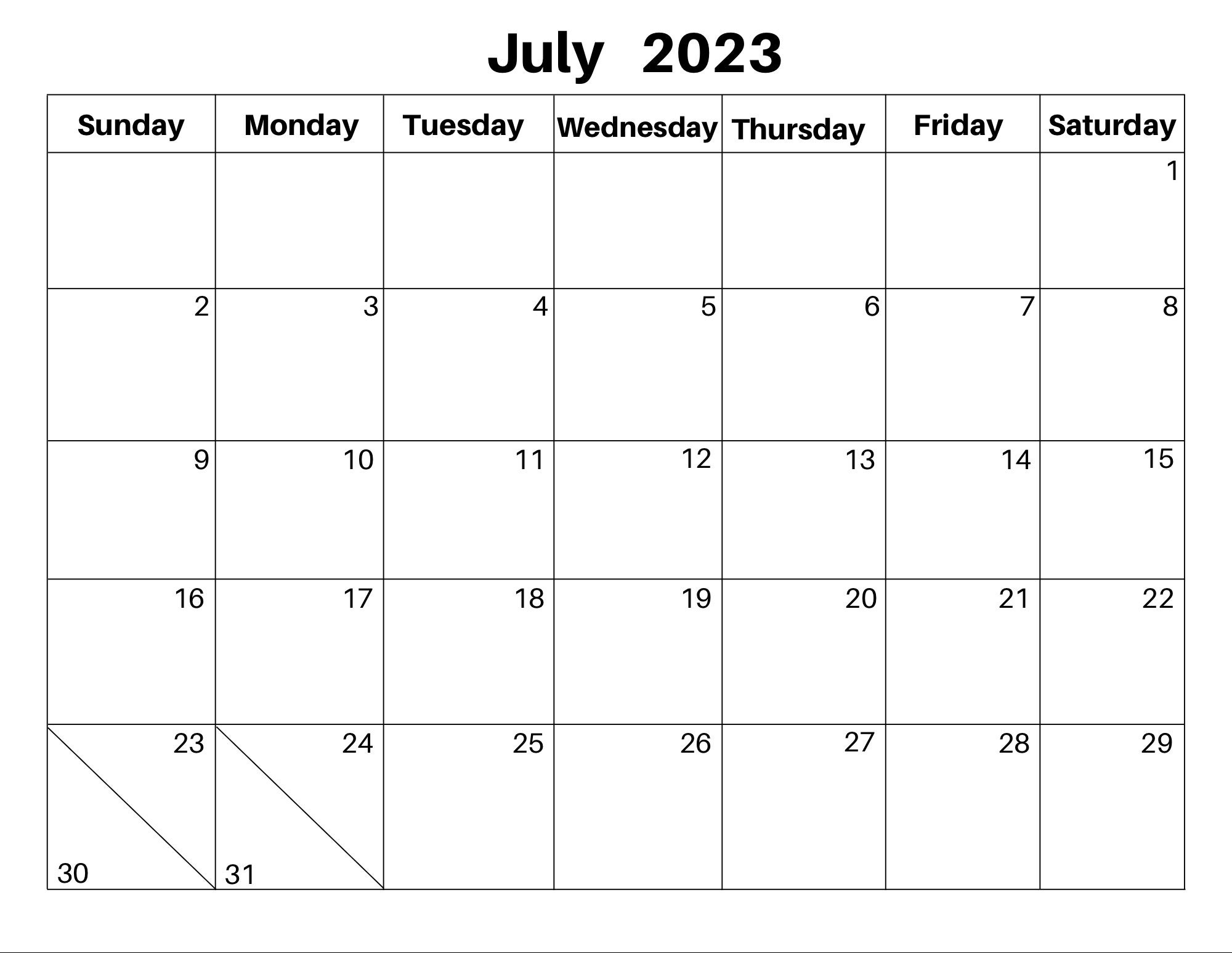 July 2023 calendar digital download pdf etsy canada