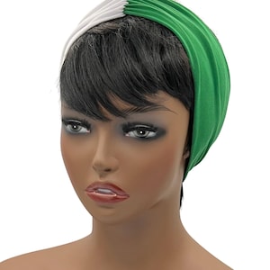 Groen/witte geknoopte hoofdband, boho-hoofdband voor oefeningen en yoga