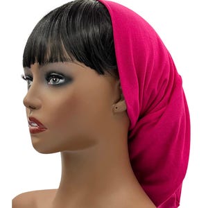 Fuchsia Beanie Style Bonnet, Long Beanie, Slouchy Beanie, Beanie Hat