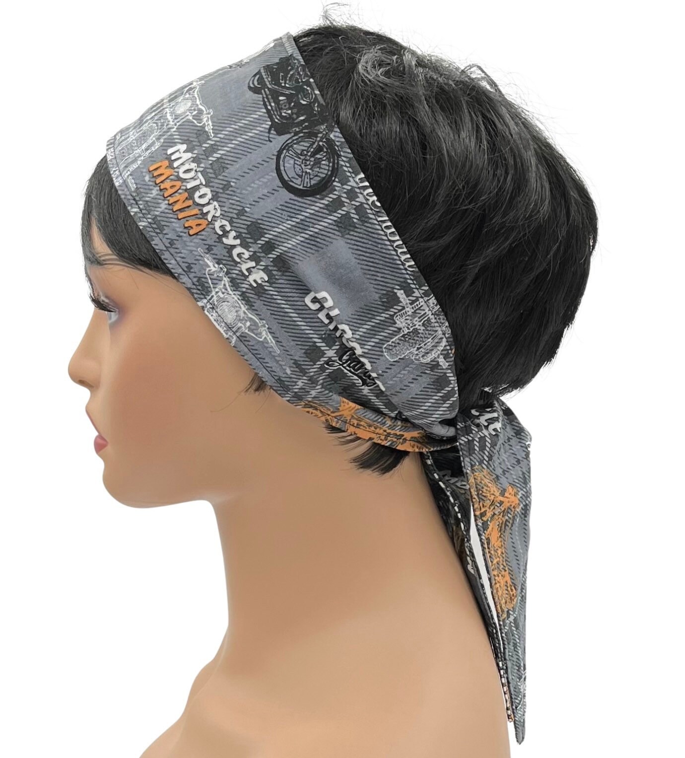 Motorcycle Mania Wide Self Tie Headband Motorcycle Headband Etsy