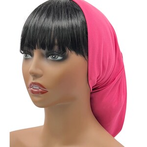 Hot Pink Beanie Style Bonnet, Long Beanie, Slouchy Beanie, Beanie Hat