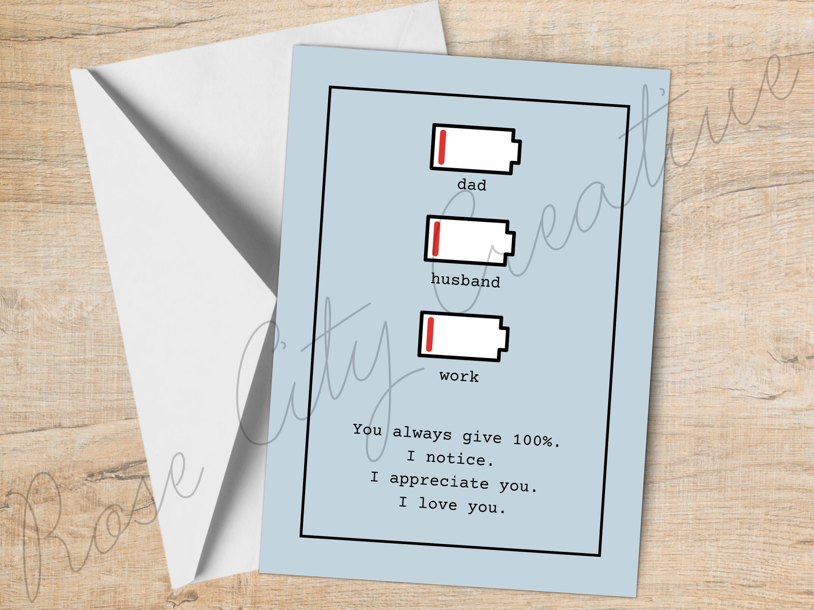 Father's Day Card for Husband, Printable Card, Sentimental Card From ...