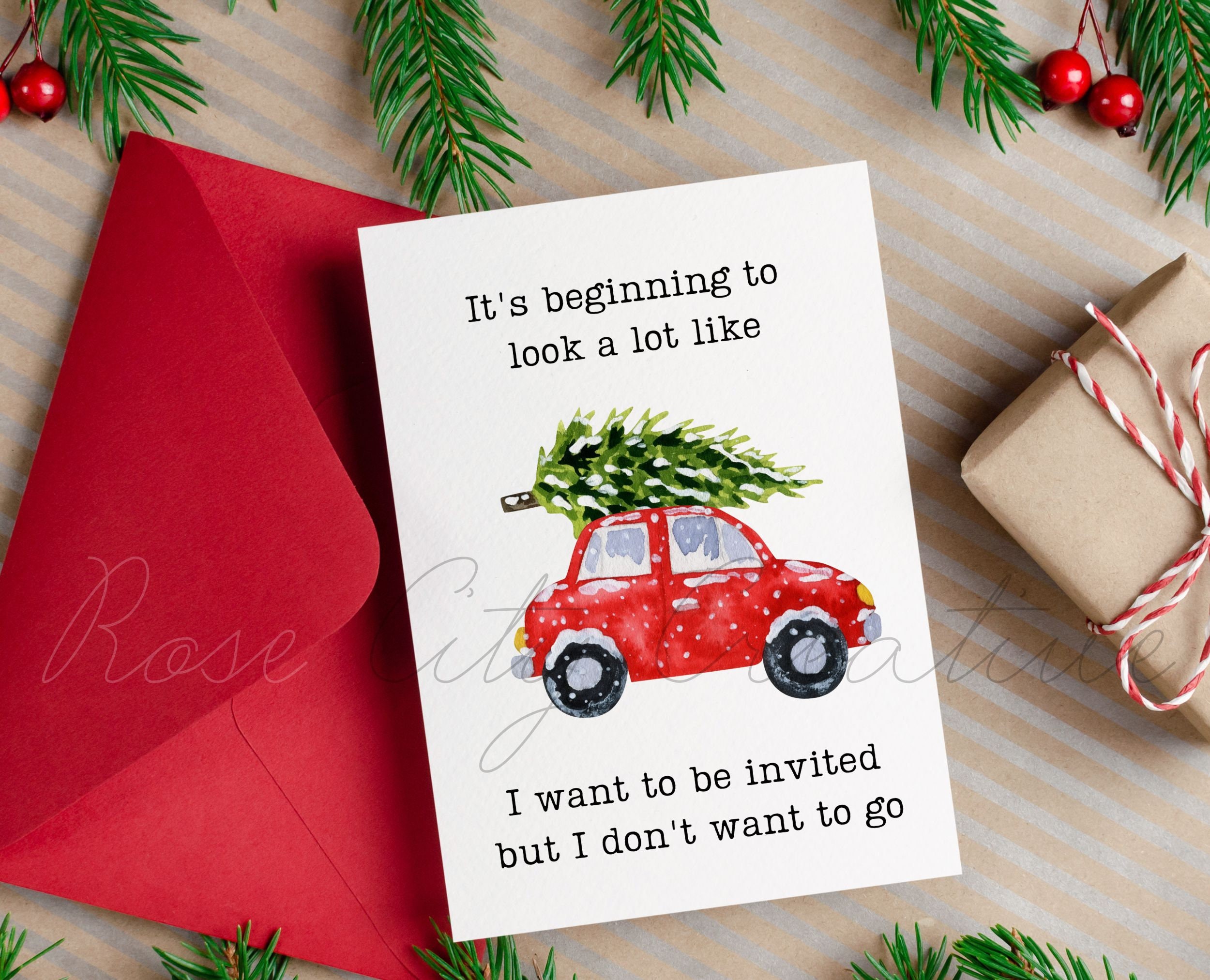 Funny Printable Holiday Card, Funny Christmas Card, Introvert Holiday ...