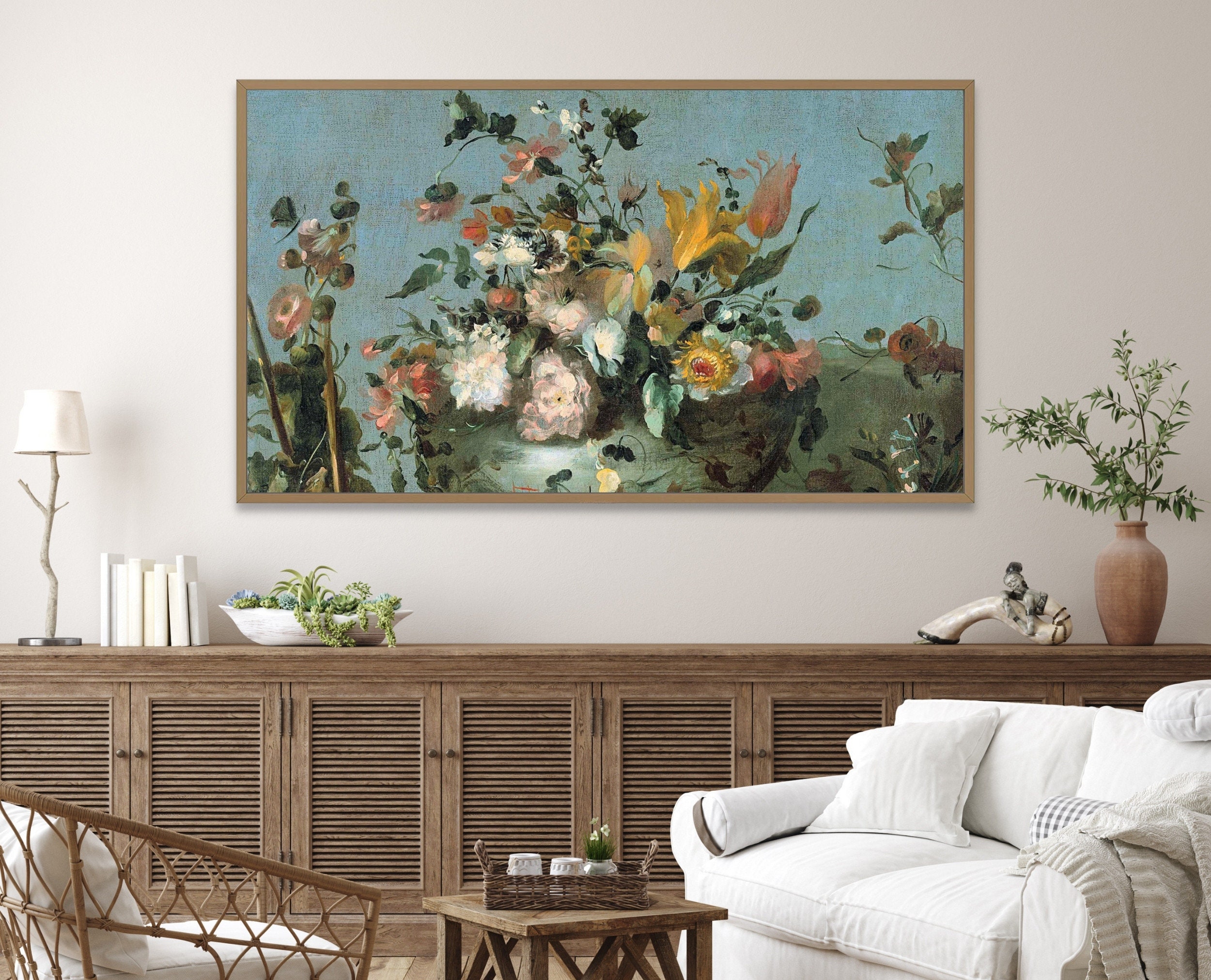 Samsung Frame TV Art Flowers Vintage Oil Painting on Canvas - Etsy