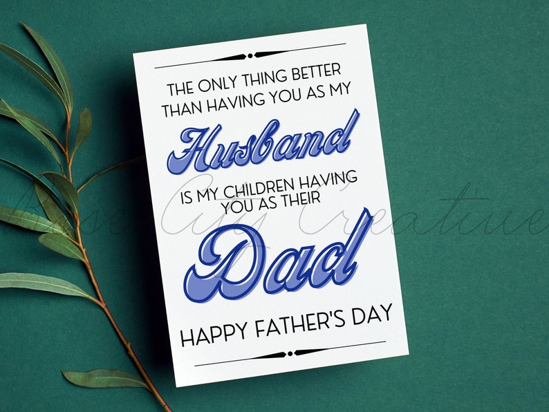 Father's Day Card for Husband, Printable Card, Father's Day Card From ...