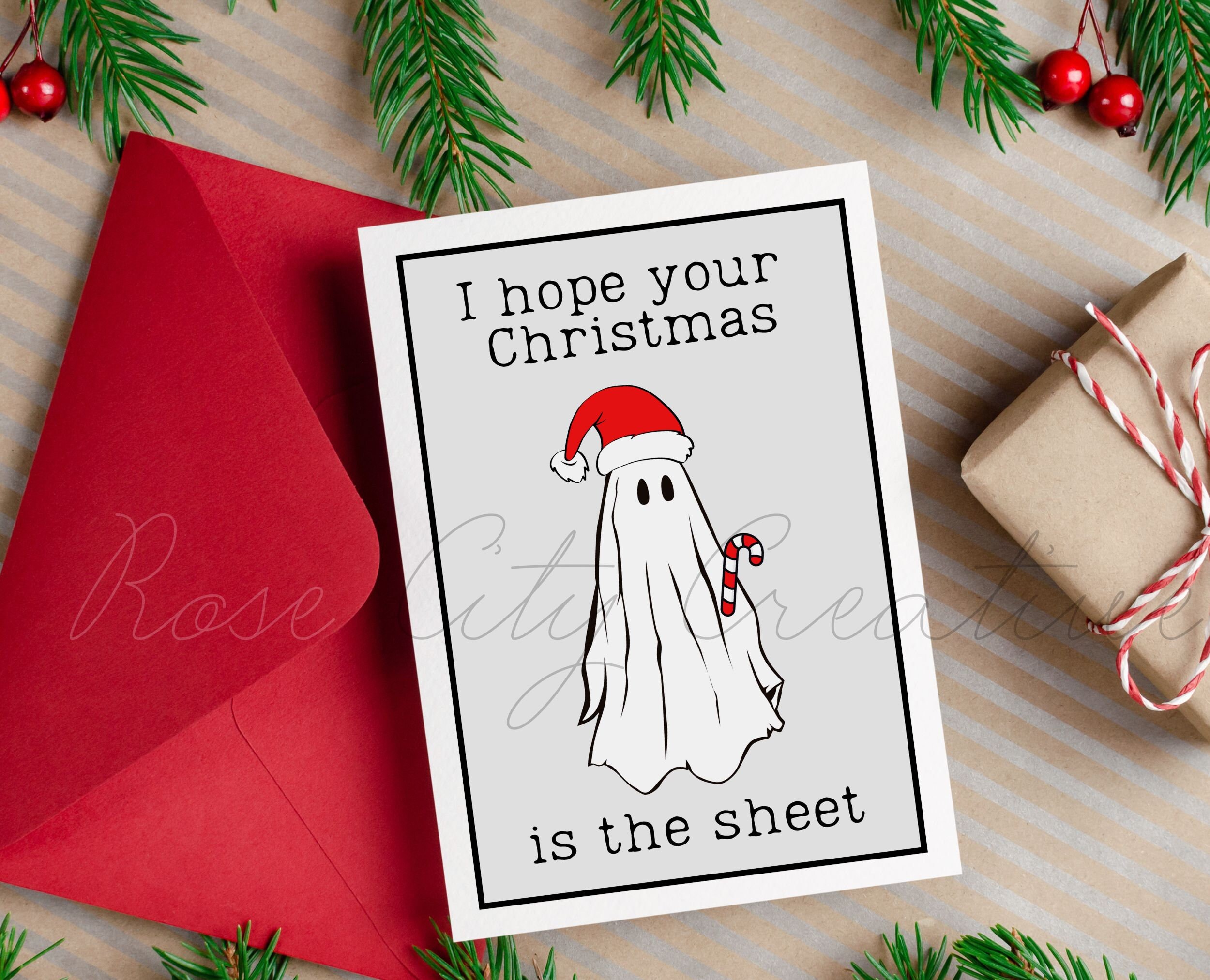 Funny Printable Christmas Card, Cute Pun, Ghost Christmas Card ...
