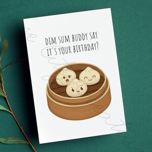 Dim Sum Birthday Card, Printable, Funny Birthday Card, Food Puns ...