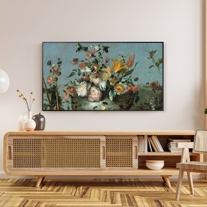 Samsung Frame TV Art Flowers, Vintage Oil Painting on Canvas, Spring ...