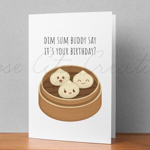 Dim Sum Birthday Card, Printable, Funny Birthday Card, Food Puns ...