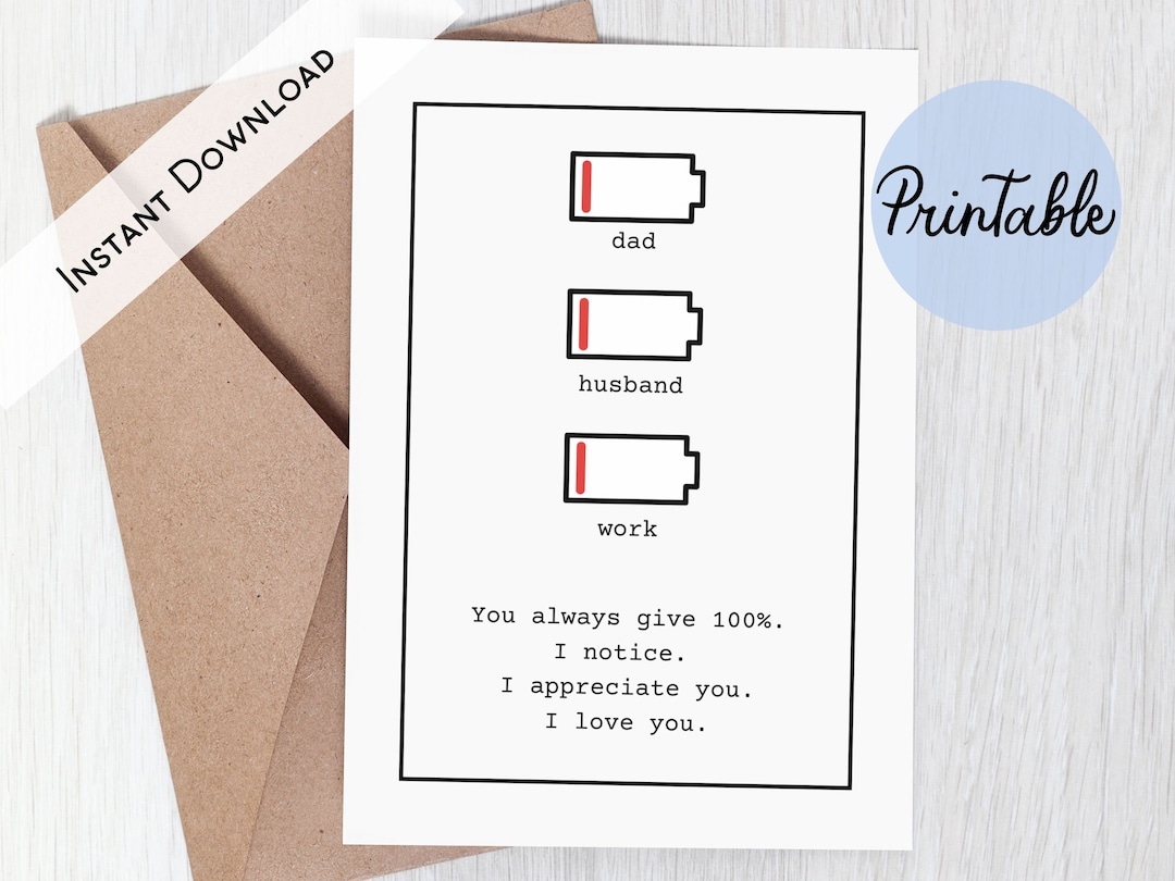 Printable Father's Day Card for Husband, Printable Card, Sentimental ...