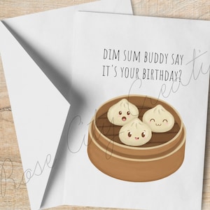 Dim Sum Birthday Card, Printable, Funny Birthday Card, Food Puns ...