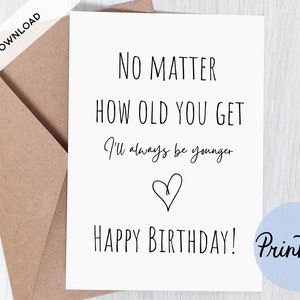 Printable Birthday Card Funny Rude Card No Matter How Old - Etsy