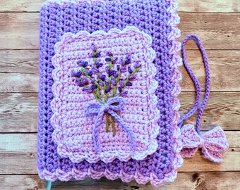 Custom Order Lavendar Crochet Bible Cover  Boho Book Cover for Jesus Freak Christian Gift for Her 60&#39;s Jesus Revolution Gift