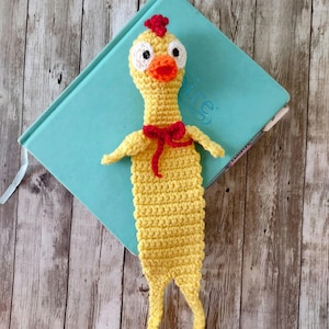 Chicken Bookmark Crochet Funny Rubber Chicken Made to Order Bookmark for Booklover gift for chicken lover Stocking Stuffer