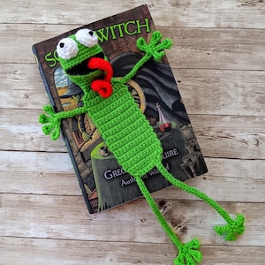 Frog Bookmark Crochet Funny Frog Bookmark for Booklover gift for kids Stocking Stuffer Bookmark