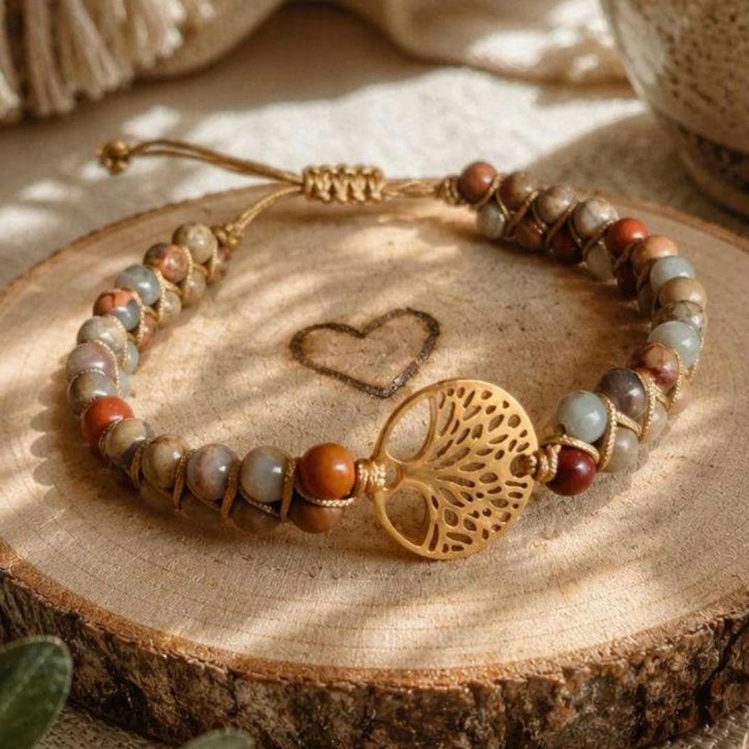 Tree of Life Bracelet | Jasper Healing Stone Beads for Ease in Life ...