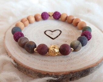 Energy bracelet | Diffuser healing stone bracelet | Picasso Jasper for energy and zest for life | Gift for mom, Mother&#39;s Day | Valentine&#39;s Day
